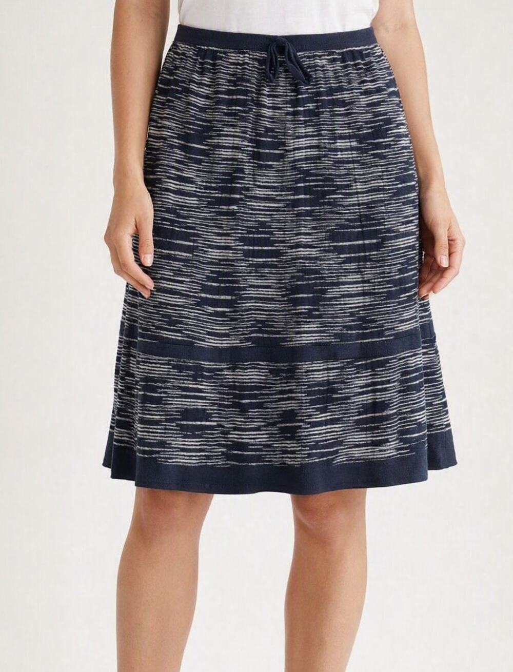 Missoni Knit Striped A Line Sweater Skirt Black White 12